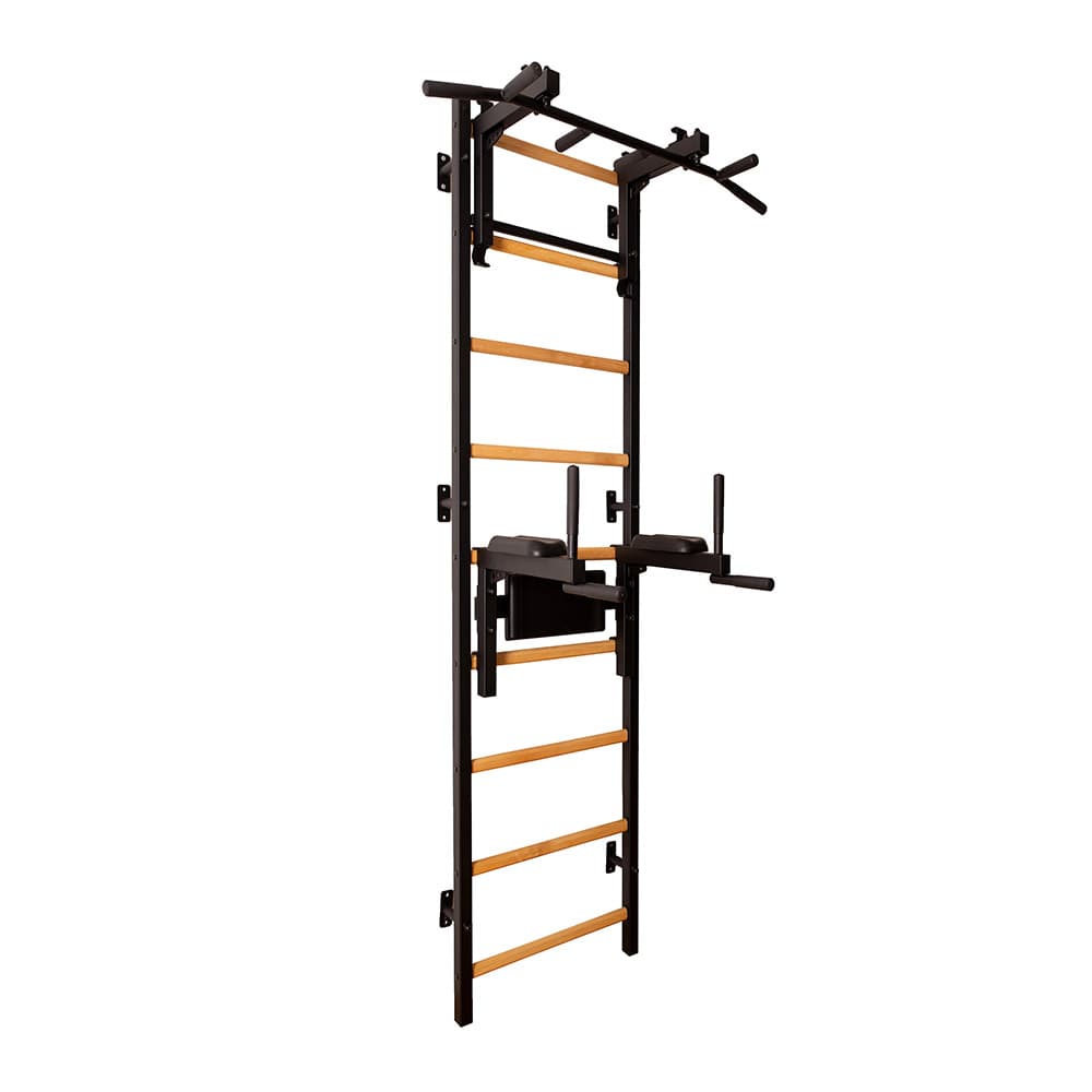 Schwarze Sprossenwand für zu Hause, ins Zimmer BenchK 732B