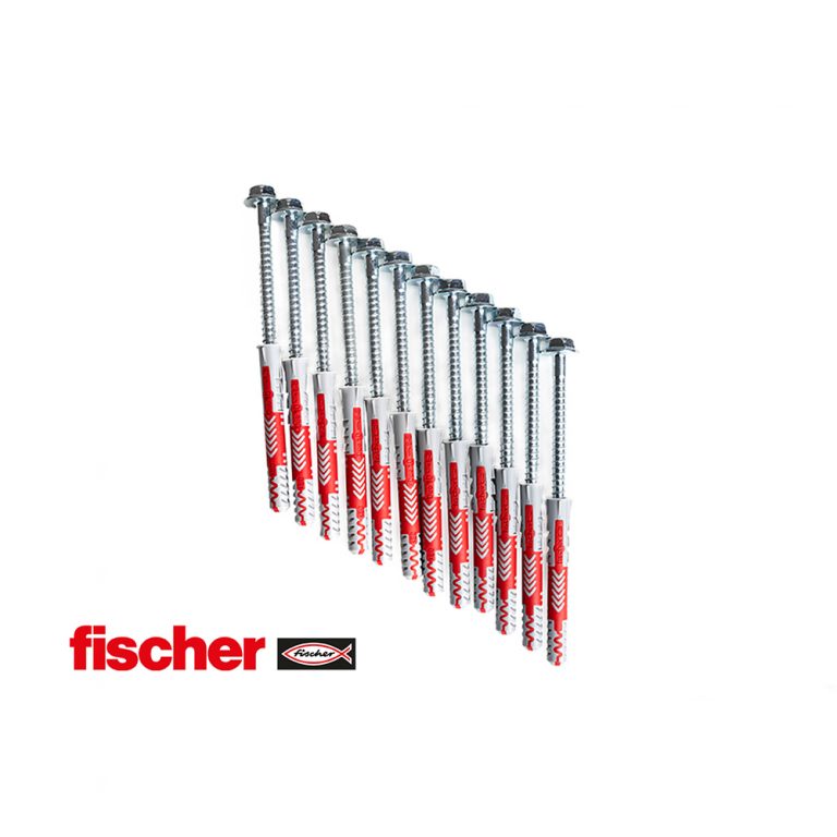 Fischer 10 × 80 expansion plugs with BenchK wall bars screws (12 pcs.)