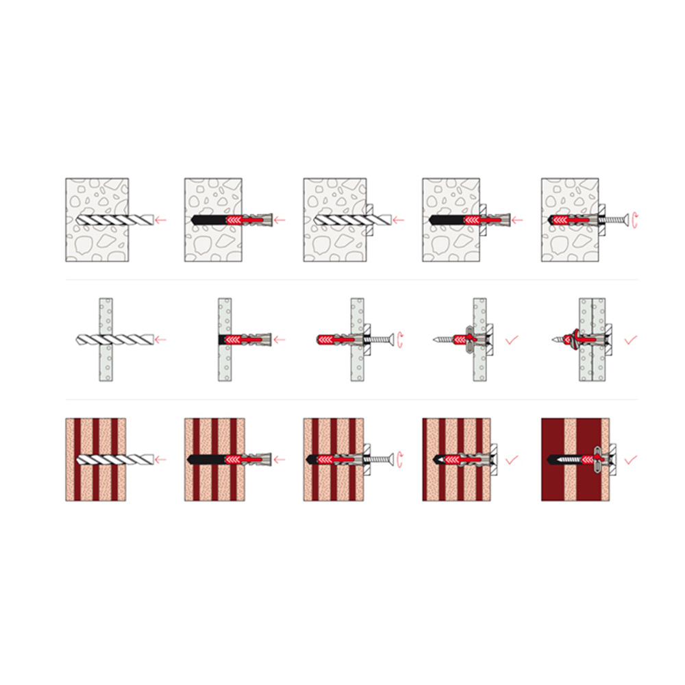 سدادات توسعية Fischer 10×80 مع براغي لسلالم BenchK (8 قطع)
